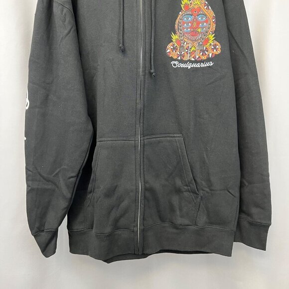 Soulquarius Men’s Full Zip Tour Hoodie Long Sleeve Pockets Black/Multi Size XL - Picture 5 of 9